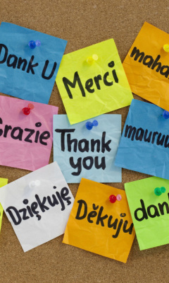 Обои How To Say Thank You in Different Languages 240x400