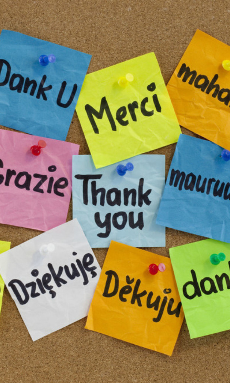 Sfondi How To Say Thank You in Different Languages 768x1280