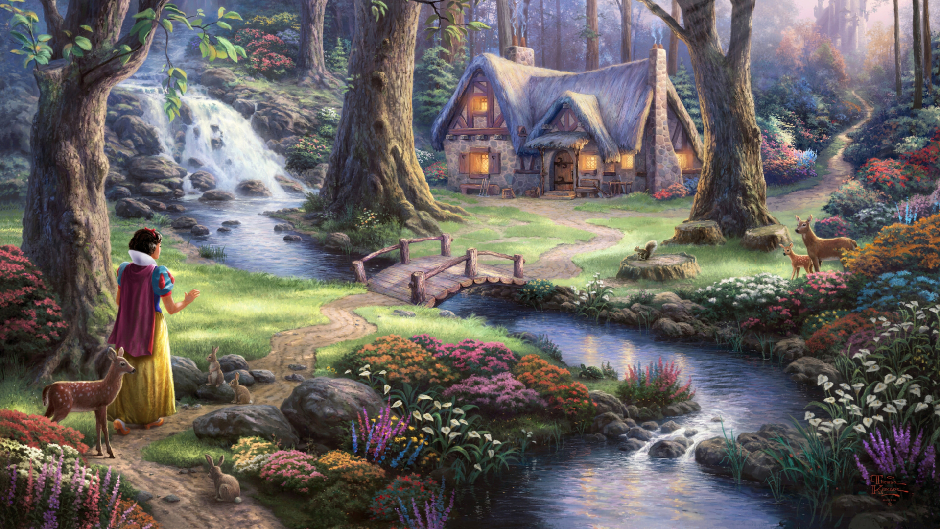 Screenshot №1 pro téma Thomas Kinkade, Snow White 1920x1080