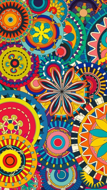 Multicolored Floral Shapes wallpaper 360x640