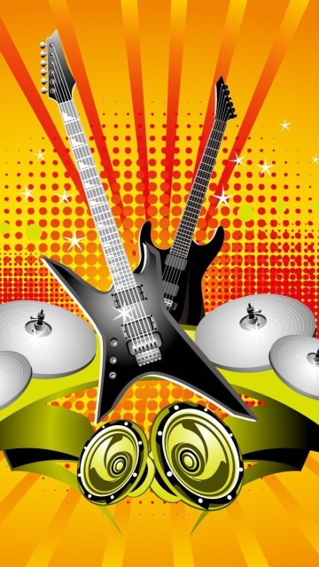 Music Abstract Orange Colors wallpaper 360x640