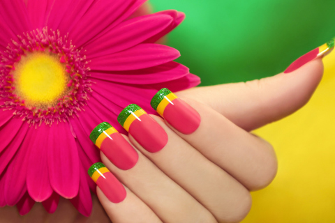 Screenshot №1 pro téma Colorful Nails 480x320