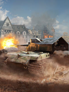 World of tanks, Waffentrager auf E 100 wallpaper 240x320