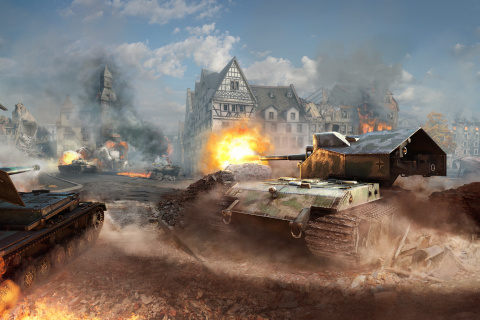 Fondo de pantalla World of tanks, Waffentrager auf E 100 480x320