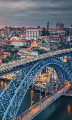 Dom Luis I Bridge in Porto wallpaper 240x400