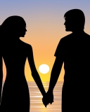 Screenshot №1 pro téma Romantic Sunset Silhouettes 128x160