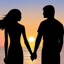 Обои Romantic Sunset Silhouettes 208x208