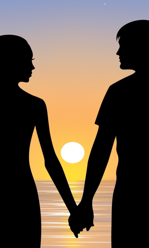Screenshot №1 pro téma Romantic Sunset Silhouettes 480x800