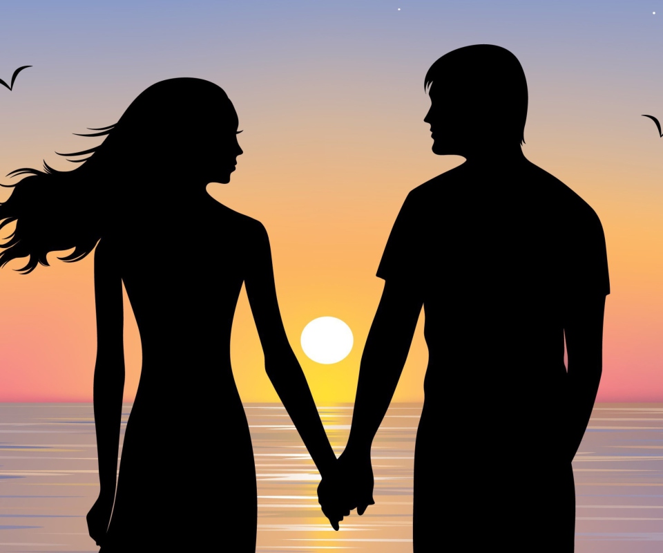 Sfondi Romantic Sunset Silhouettes 960x800