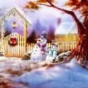 Screenshot №1 pro téma Christmas Snowmen 128x128