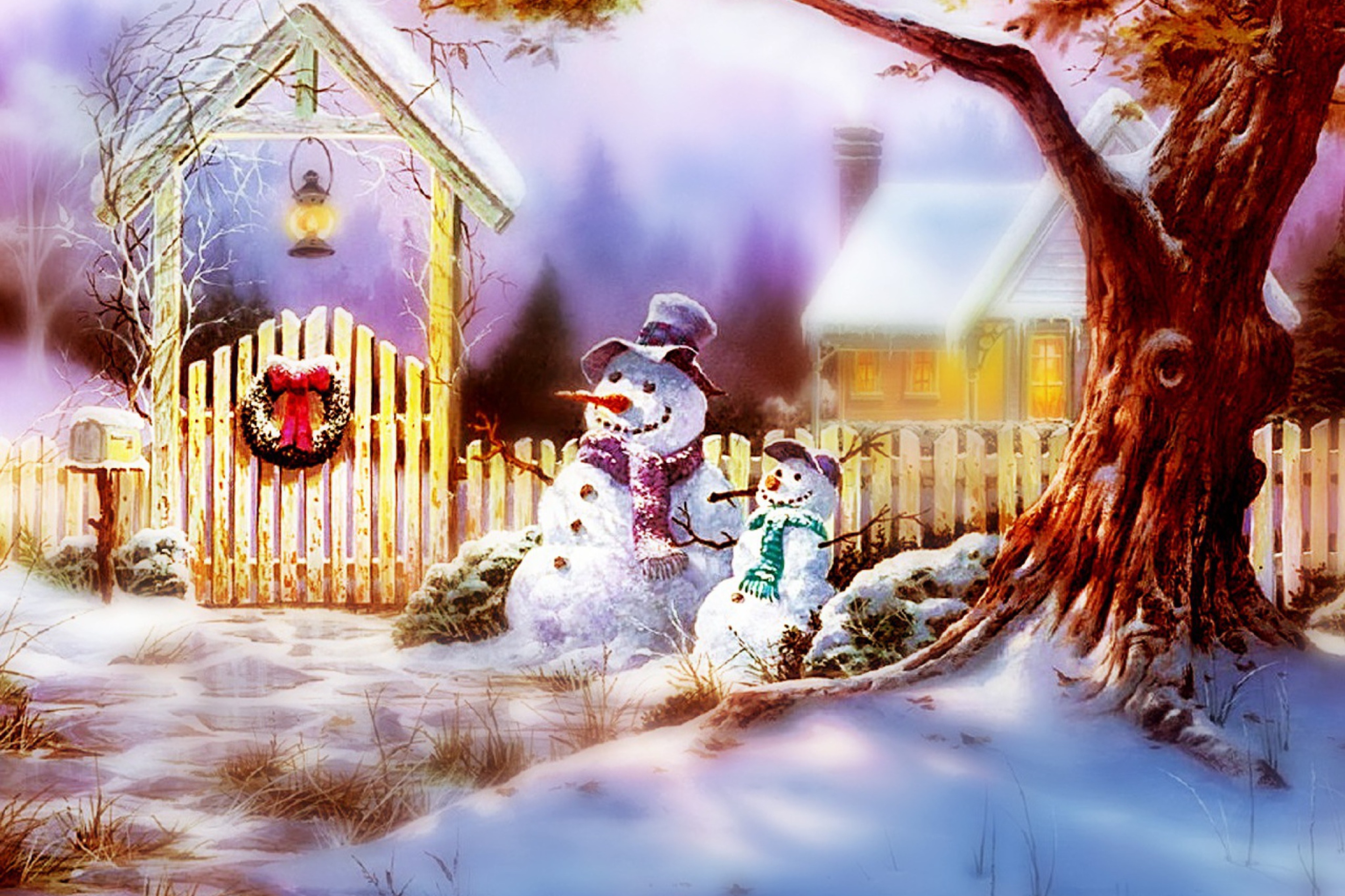 Screenshot №1 pro téma Christmas Snowmen 2880x1920