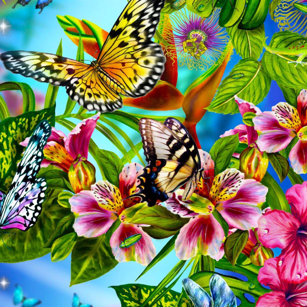 Fondo de pantalla Discover Butterfly Meadow 1024x1024
