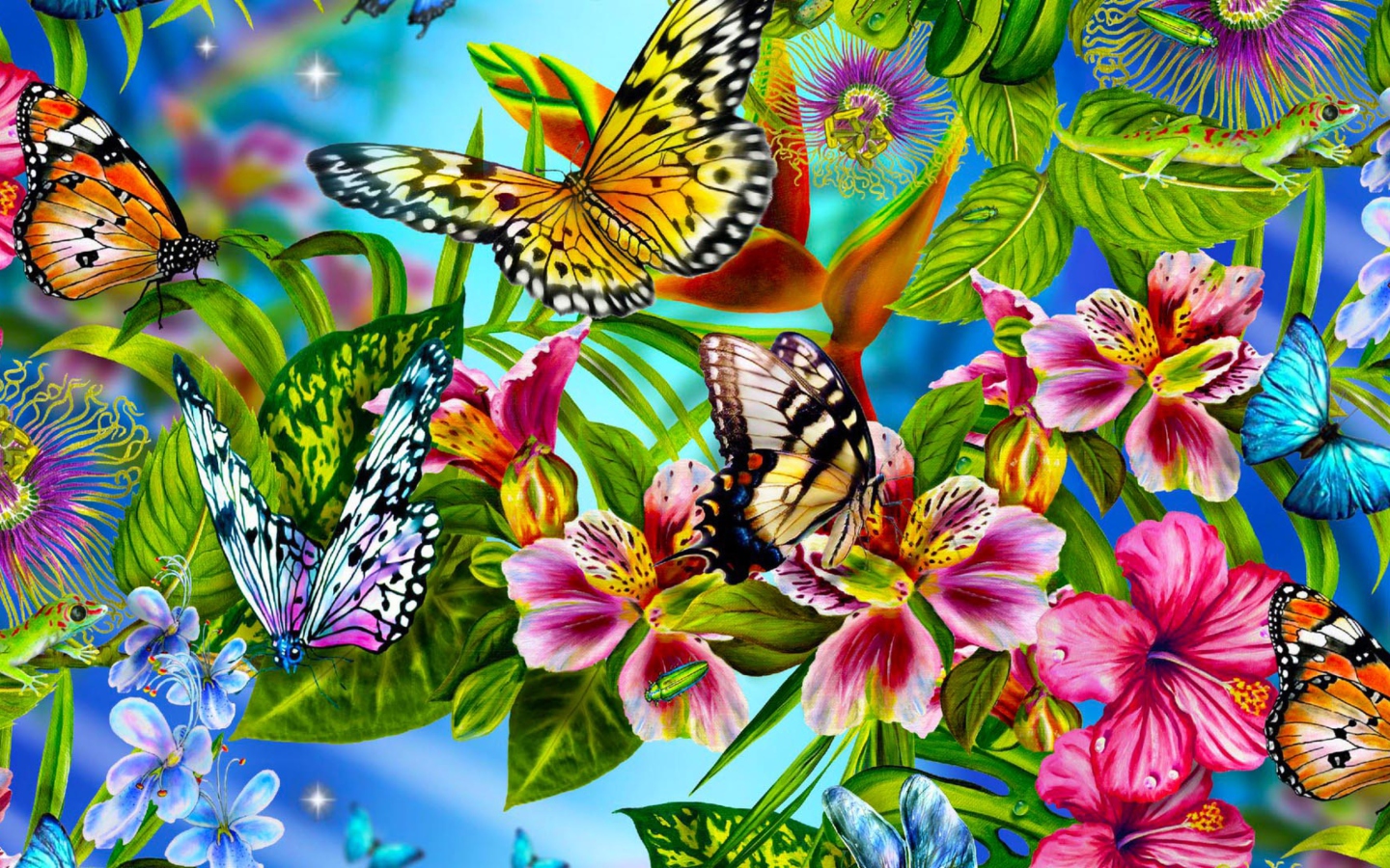 Screenshot №1 pro téma Discover Butterfly Meadow 1440x900