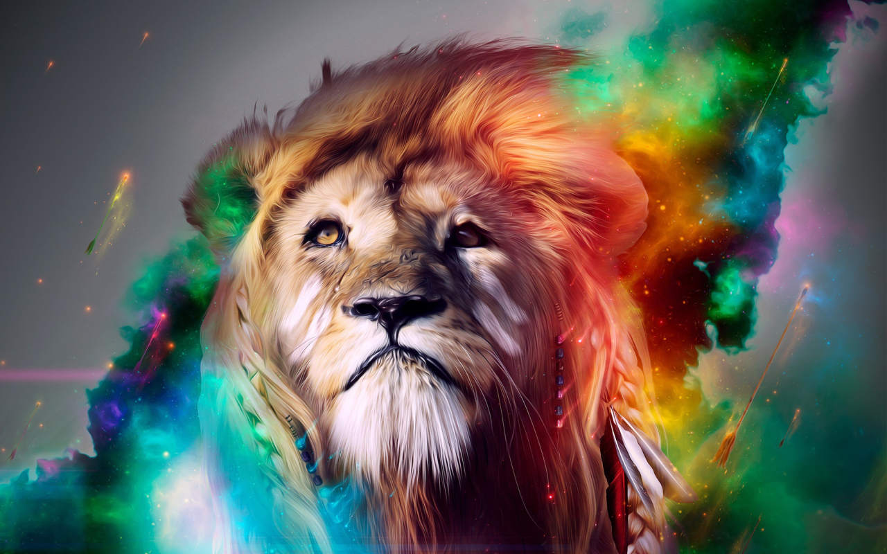 Fondo de pantalla Lion Art 1280x800