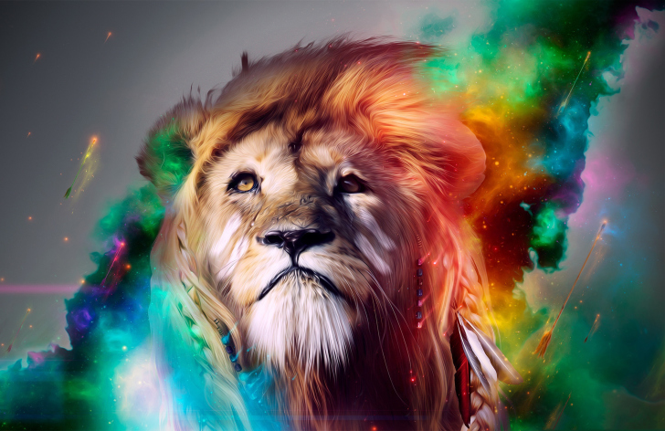 Fondo de pantalla Lion Art