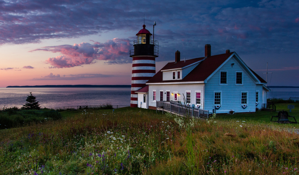 U.S. State Of Maine Lighthouse wallpaper 1024x600