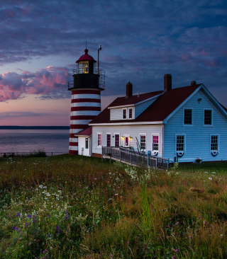 U.S. State Of Maine Lighthouse - Obrázkek zdarma pro Nokia Asha 308