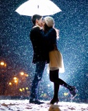 Das Kissing under snow Wallpaper 128x160