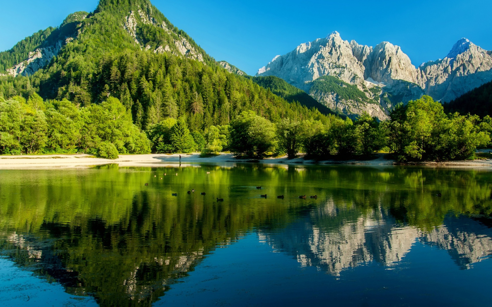 Обои Lake Jasna, Slovenia 1680x1050