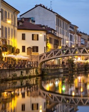 Fondo de pantalla Milan Canal Navigli District 176x220