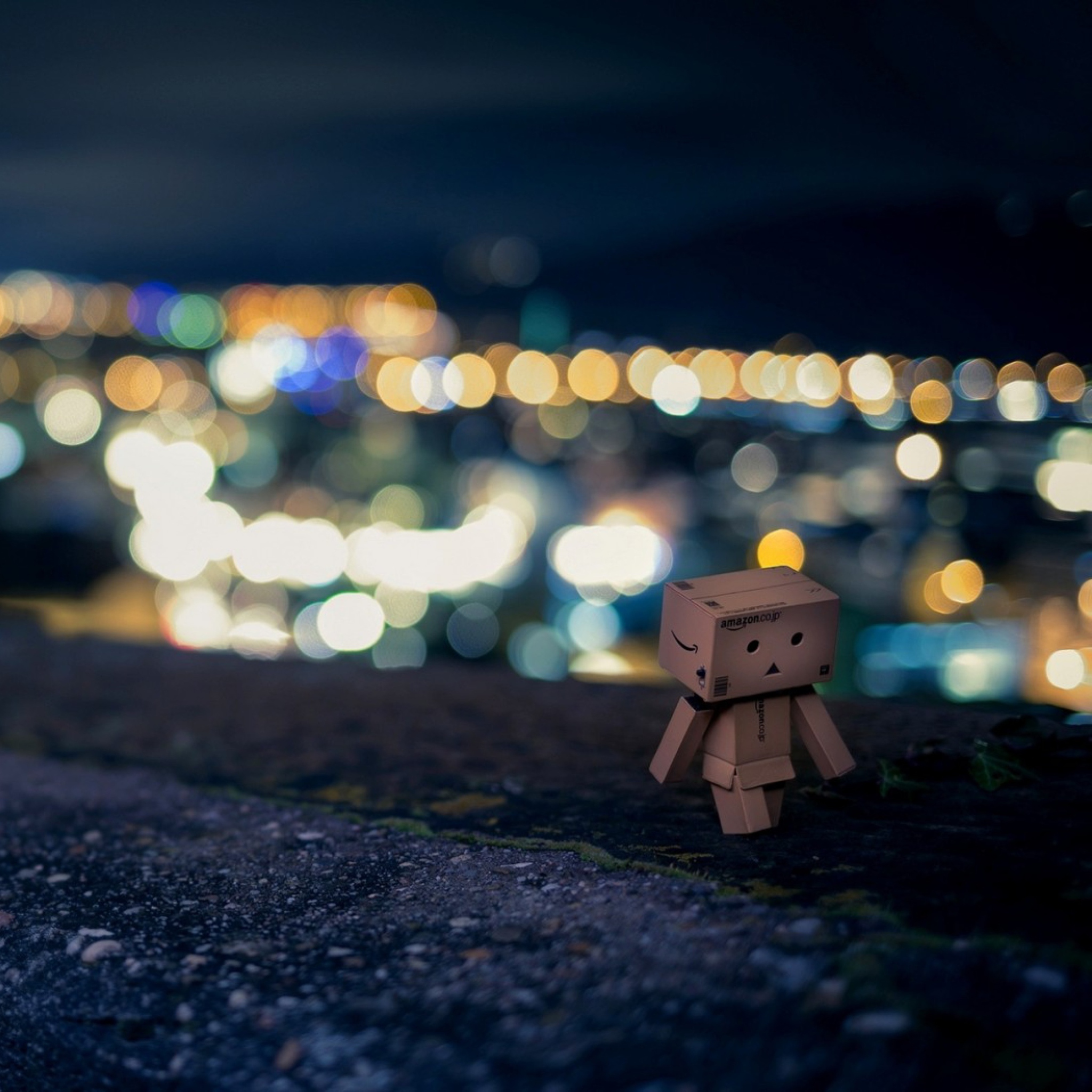 Screenshot №1 pro téma Danbo Walking At City Lights 2048x2048