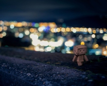 Danbo Walking At City Lights wallpaper 220x176