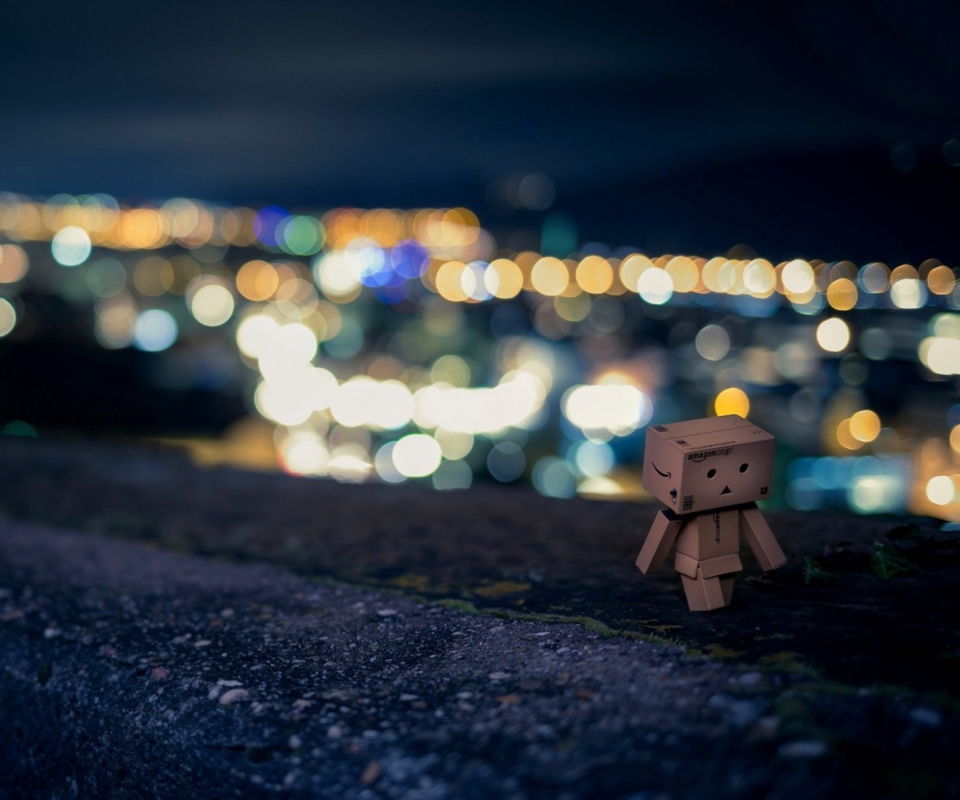 Screenshot №1 pro téma Danbo Walking At City Lights 960x800