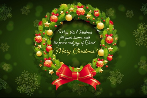 Das Merry Christmas 25 December SMS Wish Wallpaper 480x320