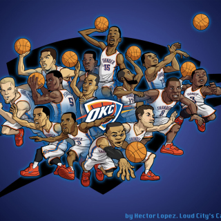 Oklahoma City Thunder Team - Obrázkek zdarma pro 208x208