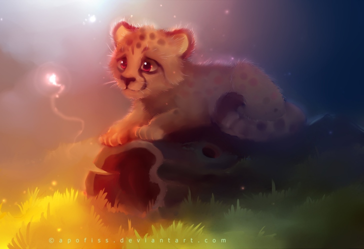 Screenshot №1 pro téma Cute Cheetah Painting