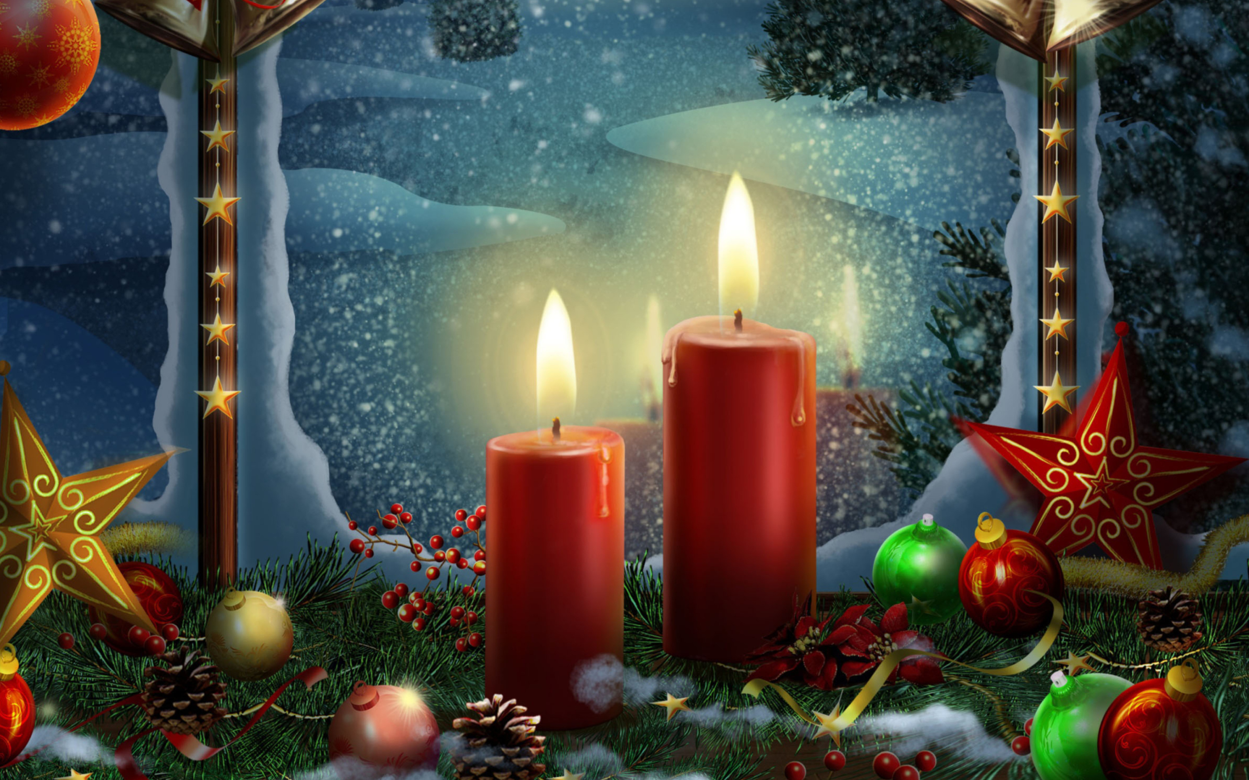 Lighted Candles wallpaper 2560x1600