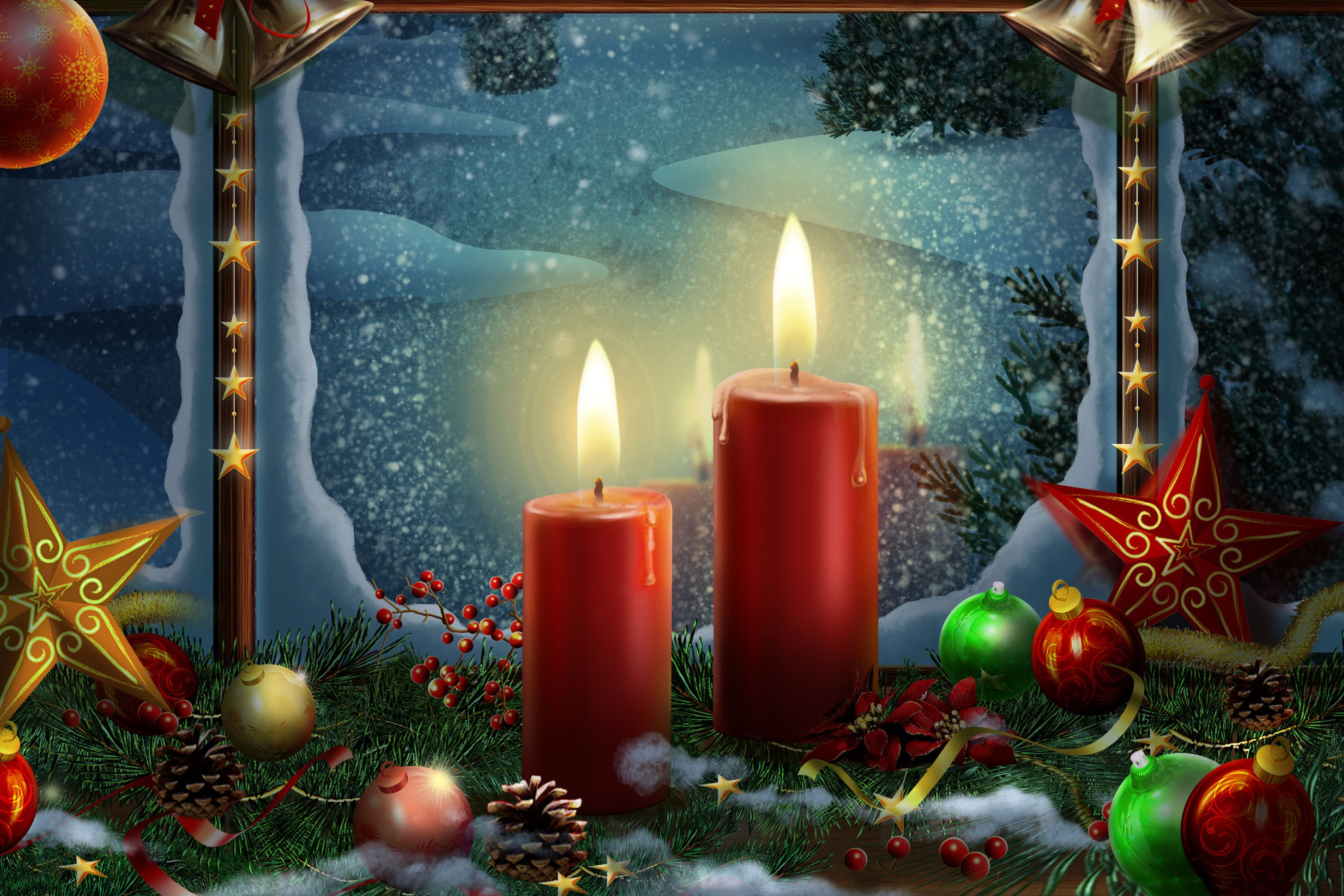 Lighted Candles wallpaper 2880x1920