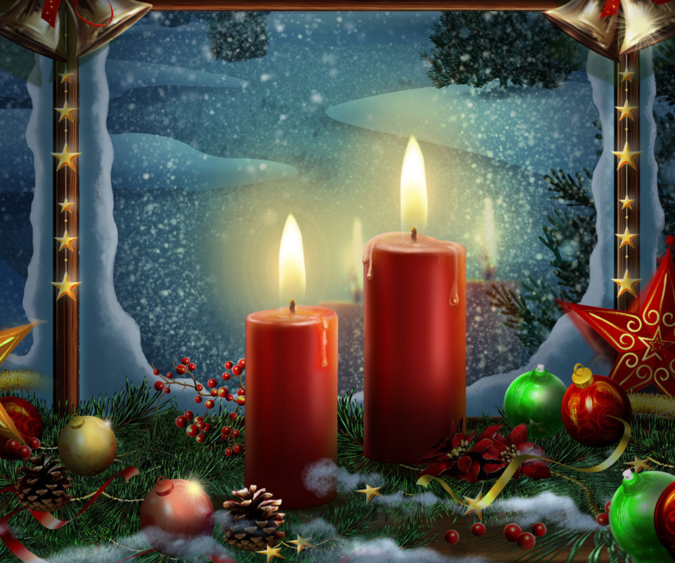 Das Lighted Candles Wallpaper 960x800