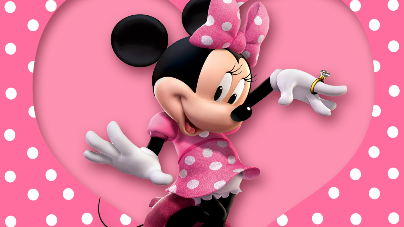 Обои Minnie Mouse Polka Dot 1366x768