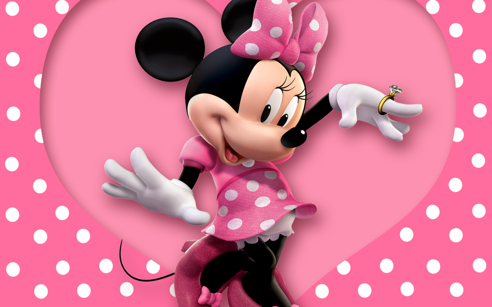 Обои Minnie Mouse Polka Dot 1680x1050