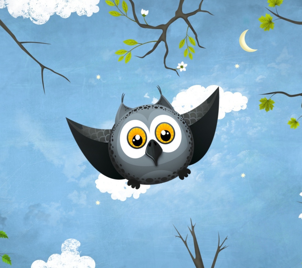 Das Cute Owl Art Wallpaper 960x854