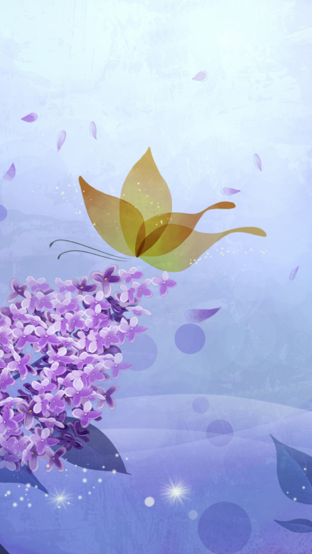 Screenshot №1 pro téma Butterfly Lilac Art 640x1136