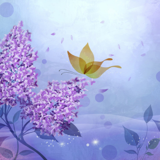 Kostenloses Butterfly Lilac Art Wallpaper für iPad 3