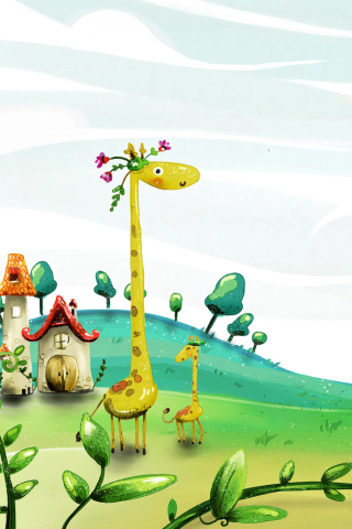 Screenshot №1 pro téma Vector Spring Giraffes 320x480