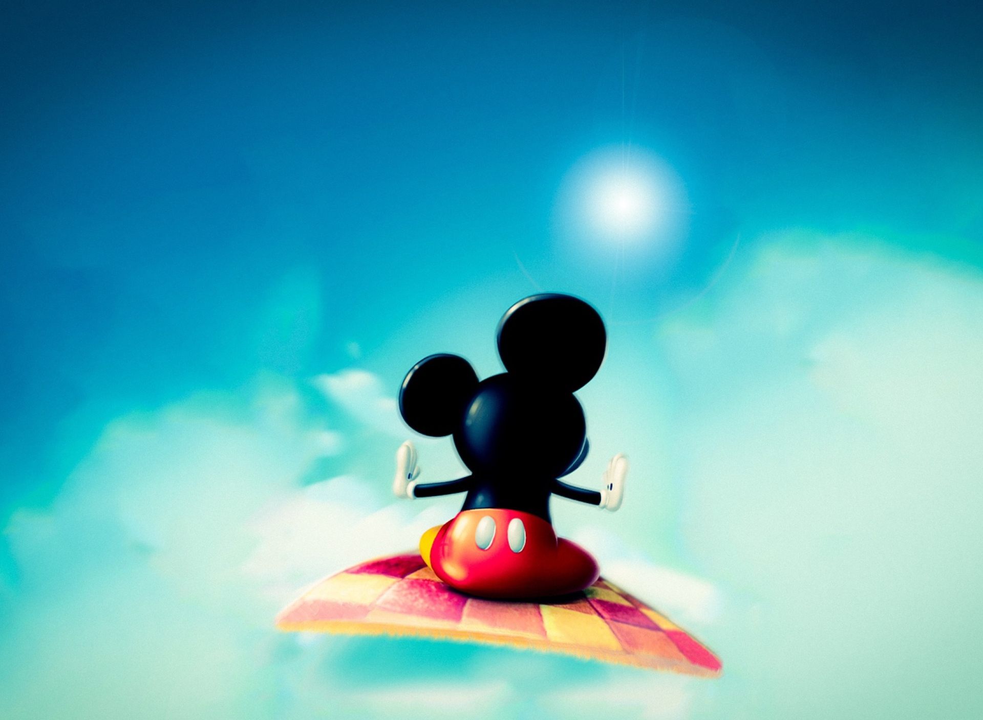 Mickey Mouse Flying In Sky wallpaper 1920x1408