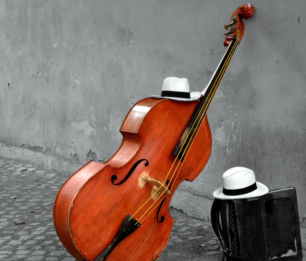 Screenshot №1 pro téma Contrabass And Hat On Street 1200x1024