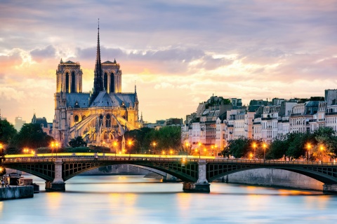 Fondo de pantalla Notre Dame de Paris Catholic Cathedral 480x320