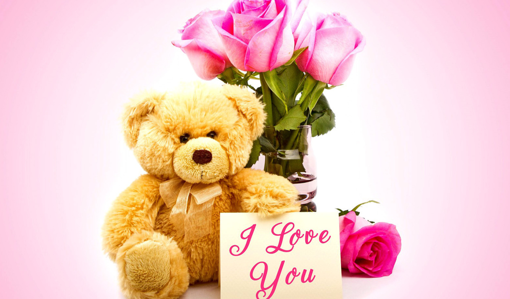 Sfondi Valentines Day, Teddy Bear 1024x600