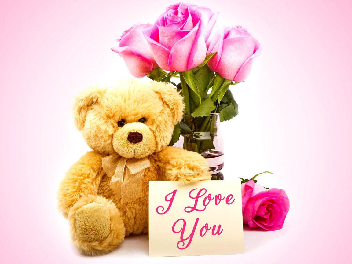 Fondo de pantalla Valentines Day, Teddy Bear 1152x864