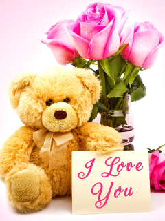 Sfondi Valentines Day, Teddy Bear 240x320