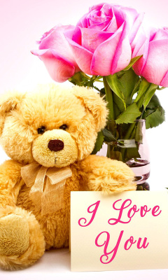 Das Valentines Day, Teddy Bear Wallpaper 240x400