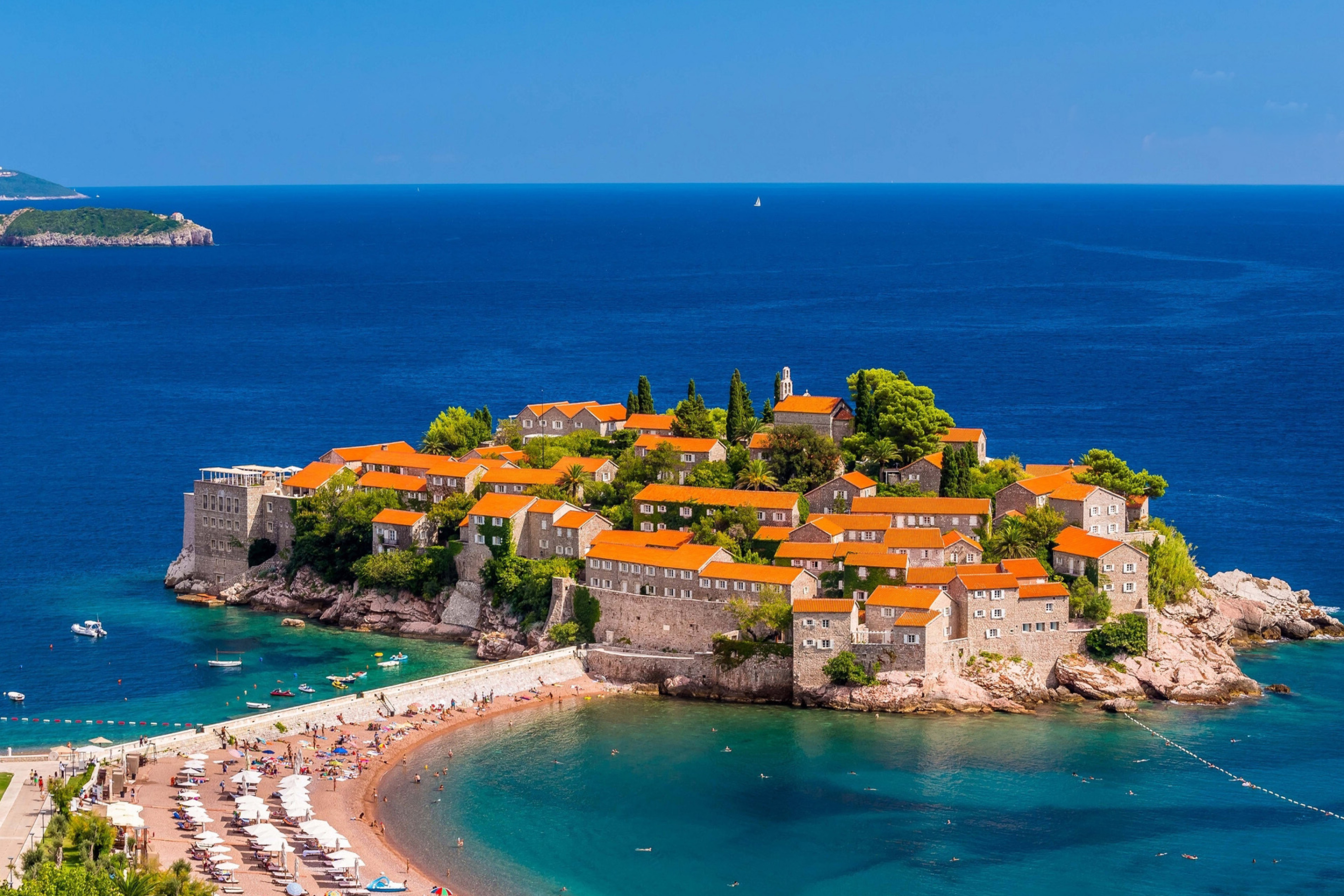 Fondo de pantalla Sveti Stefan, Montenegro 2880x1920