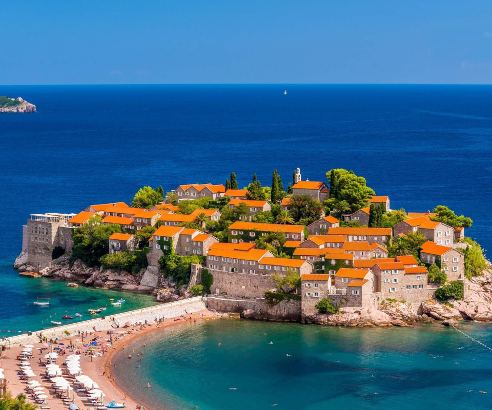 Fondo de pantalla Sveti Stefan, Montenegro 960x800