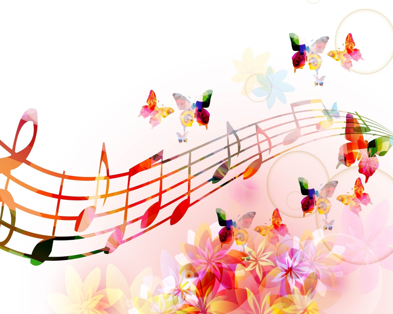 Rainbow Music wallpaper 1280x1024