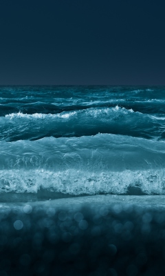 Big Blue Waves At Night screenshot #1 240x400